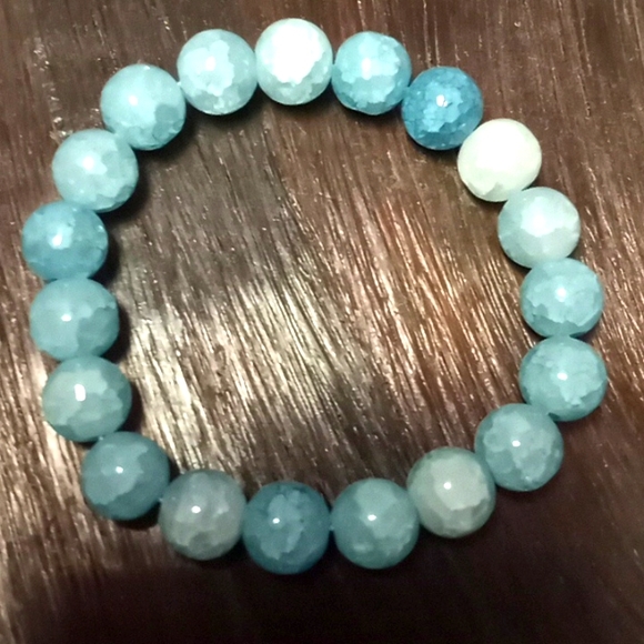 Tranquility Agate 10 MM Bead Stretch Bracelet - Picture 3 of 8